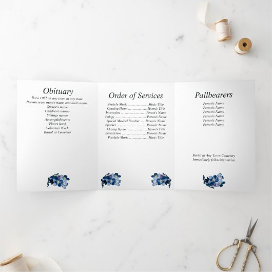 私は忘れ花ではなく5つの記念碑 三つ折り案内状 (内部)