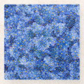 私は忘れ花柄ではない ガラスコースター (正面)