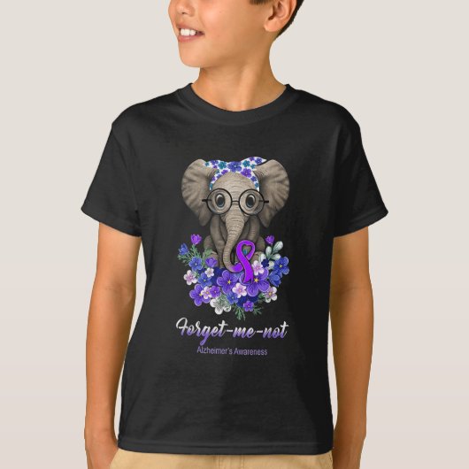 私は忘れ象の花ハイマーハイマー脳 Tシャツ (正面)