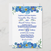 私は忘れ青いフローラの水の色の結婚Inviteではない 招待状 (正面)