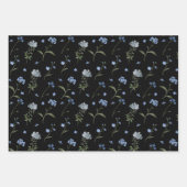 私は忘れ青いフローラ水の色の花 ラッピングペーパーシート (正面3)