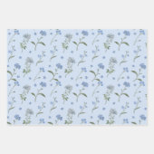 私は忘れ青いフローラ水の色の花 ラッピングペーパーシート (正面)