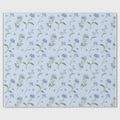 私は忘れ青いフローラ水の色の花 ラッピングペーパー (フラット)