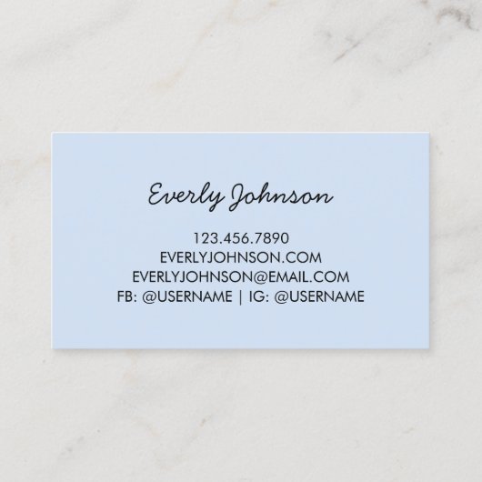 私は忘れ青いフローラ水の色 名刺 (裏面)