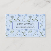 私は忘れ青いフローラ水の色 名刺 (正面)