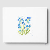 私は忘れ青い水の色のフローラ結婚の ゲストブック (裏面)