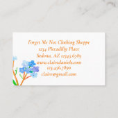 私は忘れ青い花の植物植物 名刺 (裏面)