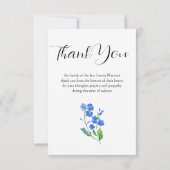 私は忘れ3枚愛の葬儀の写真思い出 サンキューカード (裏面)