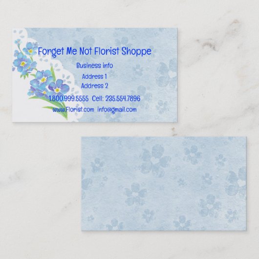 私は忘れShoppeの花の名刺を花屋にしていない 名刺 (正面/裏面)