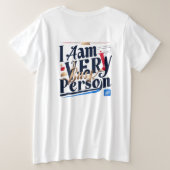 私は忙しとても人だ プラスサイズTシャツ (デザイン裏面)