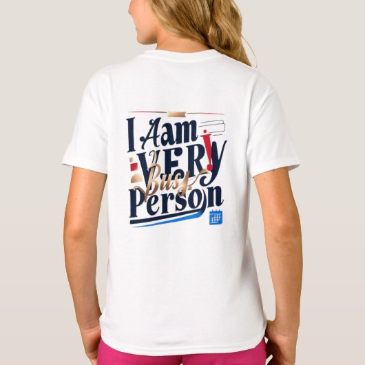 私は忙しとても人だ Tシャツ (裏面)