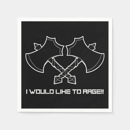 "私は怒りたい" – 常に、野蛮人。 スタンダードカクテルナプキン (正面)