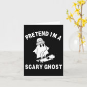 私は怖い幽霊ハロウィーンの衣装2 カード (黄色い花)