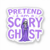私は怖い幽霊 – 面白いハロウィーン シール (正面)