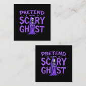 私は怖い幽霊 – 面白いハロウィーン スクエア名刺 (正面/裏面)