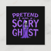 私は怖い幽霊 – 面白いハロウィーン スクエア名刺 (裏面)