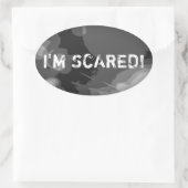 私は怖い 楕円形シール (バッグ)