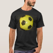 私は思いやりに黄色と黒のサッカーが大好き Tシャツ (正面)