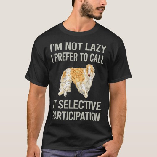 私は怠け者じゃない ボルゾイ01 Tシャツ (正面)