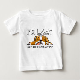 私は怠け者です 英語のブルドッグ ベビーTシャツ