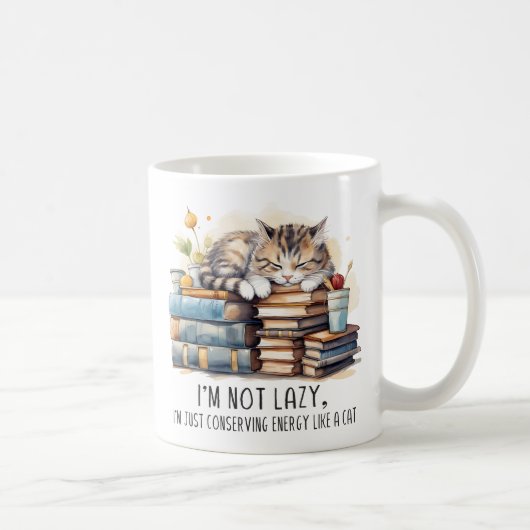 私は怠け者のかわいい猫ではない コーヒーマグカップ (右)