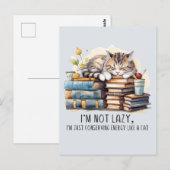 私は怠け者のかわいい猫ではない ポストカード (正面/裏面)
