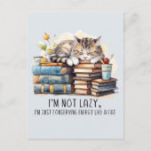 私は怠け者のかわいい猫ではない ポストカード (正面)
