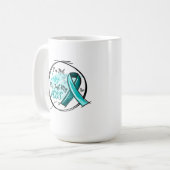 私は怠惰ではない私のPCOSティール（緑がかった色）リボンだ コーヒーマグカップ (正面左)