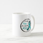 私は怠惰ではない私のPCOSティール（緑がかった色）リボンだ コーヒーマグカップ (正面右)