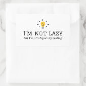私は怠惰ではない – 戦略的に休むデザイン 長方形シール (バッグ)