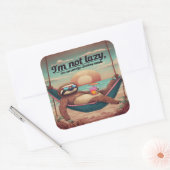 私は怠惰ではない、私はエネルギーのモードのグラフィック救ーに乗っている スクエアシール (封筒)