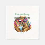 私は怠惰ではない、私はカピバラのモードで、カピバラおもしろい スタンダードカクテルナプキン (正面)