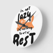 私は怠惰ではない、私は休憩技術を習得している ラウンド壁時計 (傾斜)