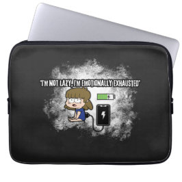 私は怠惰ではない、私は感情的に疲れているおもしろい- ラップトップスリーブ