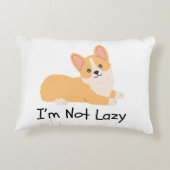 私は怠惰な犬のミームアクセント枕ではない アクセントクッション (裏面)