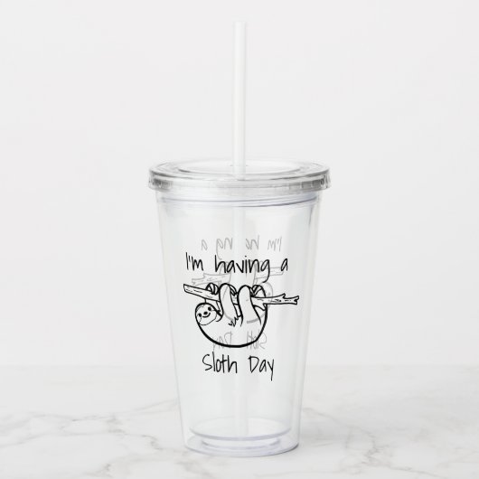 私は怠惰日を過しています アクリルタンブラー (正面)