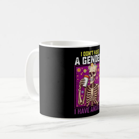 私は性別を持っていない私は不安を持っているバイナリでない コーヒーマグカップ (正面左)