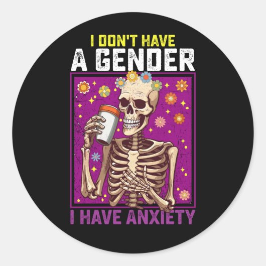 私は性別を持っていない私は不安を持っているバイナリでない ラウンドシール (正面)