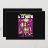 私は性別を持っていない私は不安を持っているバイナリでない 招待状 (正面/裏面)
