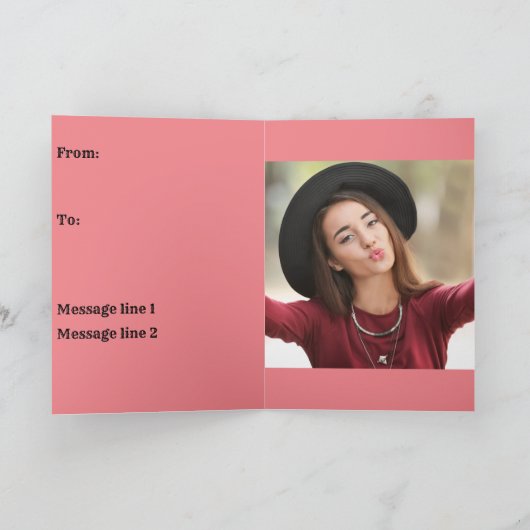 私は恋しく思あいさつカードを折った カード (内部)