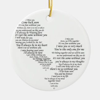 私は恋しく思あなた – 壊れた分離ハート セラミックオーナメント