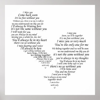 私は恋しく思あなた – 壊れた分離ハート ポスター