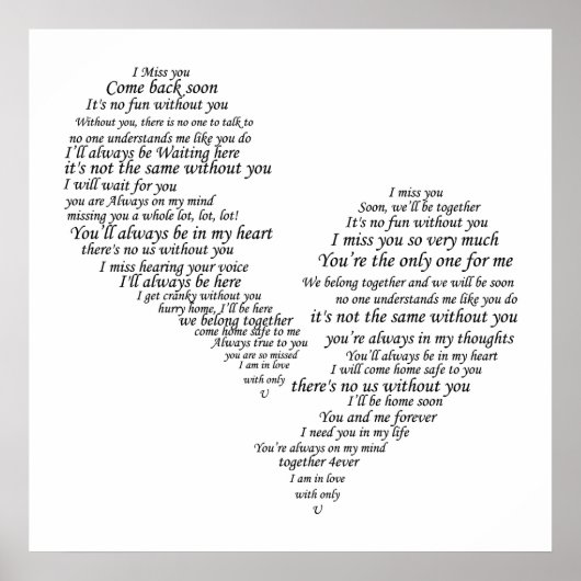 私は恋しく思あなた – 壊れた分離ハート ポスター (正面)