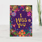 私は恋しく思お前の元気なフローラカラフルインスピレーション カード (正面)