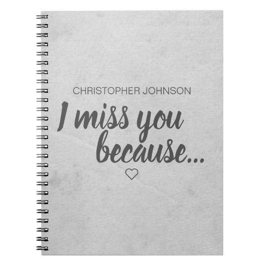 私は恋しく思お前を…悲しみ記念ジャーナル ノートブック (正面)