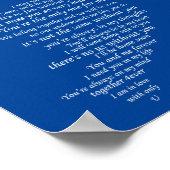 私は恋しく思ハートの半分に文字 ポスター (角)