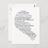 私は恋しく思ハートの半分に文字 ポストカード (正面/裏面)