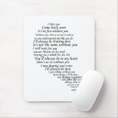 私は恋しく思ハートの半分に文字 マウスパッド (マウス)