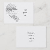 私は恋しく思ハートの半分に文字 名刺 (正面/裏面)