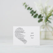 私は恋しく思ハートの半分に文字 名刺 (スタンド正面)